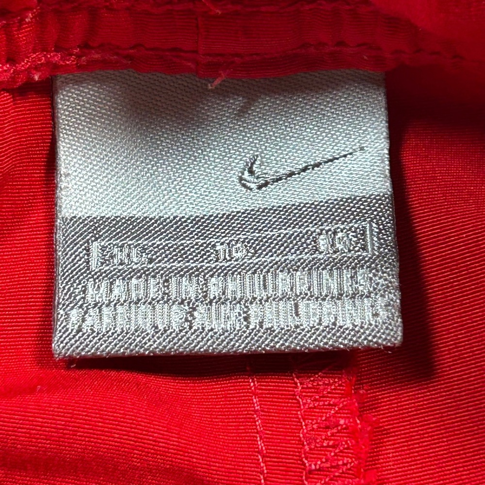 Nike Swim Trunks XL‎ Red Grey White Mesh Lined Drawstring Board Shorts Y2K Baggy - Picture 7 of 8